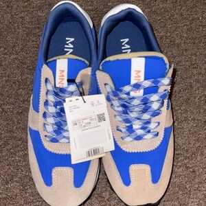 Mango Blue and Beige Women's Athletic Shoes